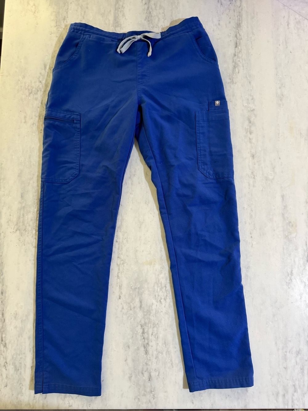 Figs Kade Cargo Blue Scrub Pants with Drawstring Waist Size Small